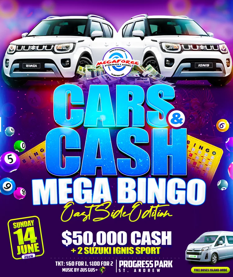 Cars & Cash Mega Bingo original event flyer